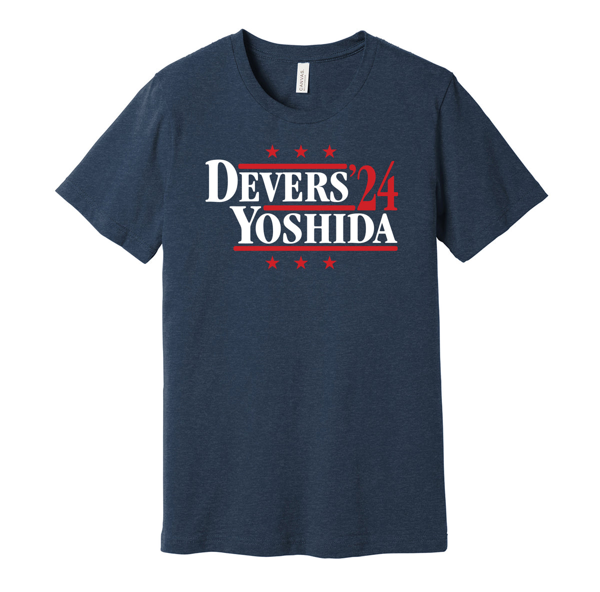 Devers & Yoshida '24 - Boston Baseball Political Campaign Parody T-Shirt - Hyper Than Hype Shirts M / White Shirt