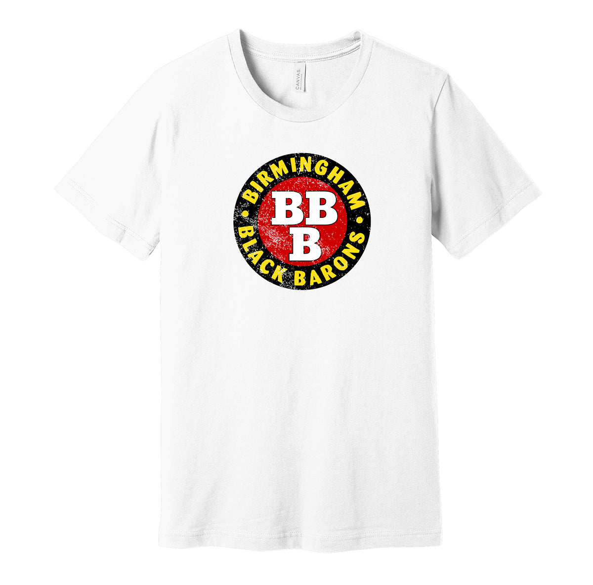 Hyper Than Hype Shirts Birmingham Black Barons Distressed Logo Shirt - Defunct Baseball Team - Celebrate Alabama Heritage and History - Hyper Than Hype S / Grey Shirt