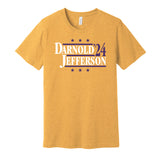 sam darnold justin jefferson for president 2024 minnesota vikings fan gold shirt