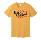 tyler herro bam bam adebayo for president 2024 miami heat retro throwback gold shirt