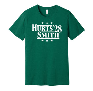 jalen hurts devonta smith for president 2028 philadelphia eagles fan parody green shirt