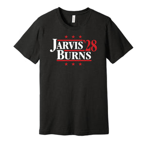 jarvis burns for president 2028 carolina hurricanes fan election parody black shirt