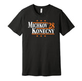 michkov konecny for president 2028 philadelphia flyers fan election parody black shirt