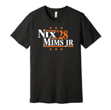 bo nix marvin mims jr for president 2028 denver broncos fan election parody black shirt