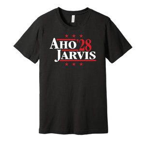 sebastian aho seth jarvis for president 2028 carolina hurricanes fan election parody black shirt