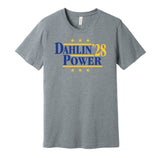 dahlin power '28 for president 2028 buffalo sabres fan election parody grey shirt