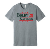 boldy kaprizov '28 for president 2028 minnesota wild fan election parody grey shirt