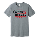 kirk cousins bijan robinson for president 2024 atl atlanta falcons fan throwback grey shirt