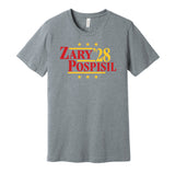 connor zary pospisil for president 2028 calgary flames fan election parody grey shirt