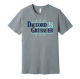 daccord grubauer for president 2028 seattle kraken fan goalie tandem election parody grey shirt