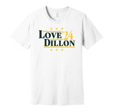 jordan love aj dillon for president 2024 green bay packers white shirt