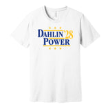 dahlin power '28 for president 2028 buffalo sabres fan election parody white shirt