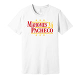 patrick mahomes isiah pacheco for president 2024 kansas city chiefs white shirt