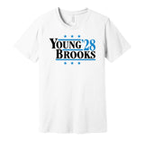 bryce young jonathon brooks for president 2028 carolina panthers fan election parody white shirt