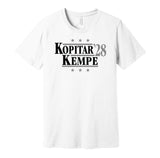 anze kopitar adrian kempe for president 2028 los angeles kings fan election parody white shirt