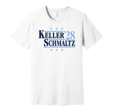 keller schmaltz '28 for president 2028 utah hockey club fan election parody white shirt