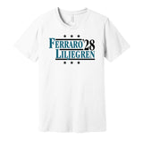 ferraro liljegren '28 for president 2028 san jose sharks fan election parody white shirt