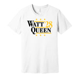 tj watt patrick queen for president 2028 pittsburgh steelers fan parody white shirt