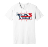 forsling bobrovsky for president '28 2028 florida panthers fan election parody white shirt