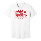 toews jordan binnington for president 2025 four nations team canada fan election parody white shirt