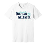 daccord grubauer for president 2028 seattle kraken fan goalie tandem election parody white shirt