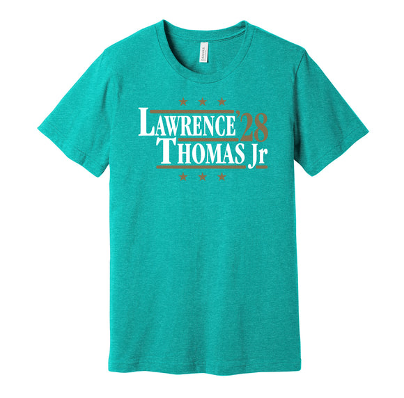 trevor lawrence brian thomas jr for president 2028 jacksonville jaguars fan election parody teal shirt