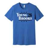 bryce young jonathon brooks for president 2028 carolina panthers fan election parody blue shirt