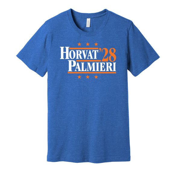 bo horvat kyle palmieri for president 2028 new york islanders fan election parody blue shirt