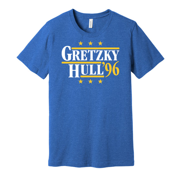 wayne gretzky brett hull 1996 st louis blues fan blue shirt