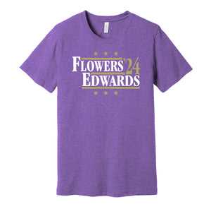 zay flowers mark edwards for president 2024 baltimore ravens fan throwback purple shirt