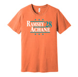 jalen ramsey de'von achane for president 2028 miami dolphins fan election parody orange shirt