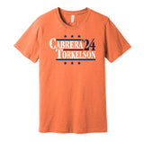 miguel cabrera spencer torkelson for president 2024 detroit tigers baseball orange shirt
