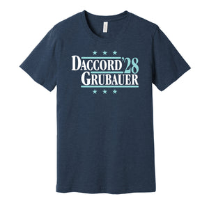 daccord grubauer for president 2028 seattle kraken fan goalie tandem election parody navy shirt