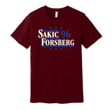 joe sakis peter forsberg for president 1996 colorado avalanche fan election parody red shirt