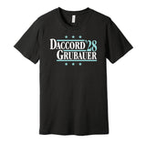 daccord grubauer for president 2028 seattle kraken fan goalie tandem election parody black shirt