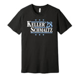 keller schmaltz '28 for president 2028 utah hockey club fan election parody black shirt