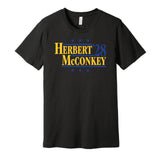 justin herbert ladd mcconkey for president 2028 los angeles chargers fan parody black shirt