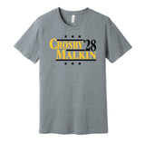 crosby malkin for president '28 2028 pittsburgh penguins fan election parody grey shirt