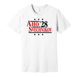 sebastian aho svechnikov for president 2028 carolina hurricanes election parody white shirt