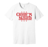 sidney crosby connor mcdavid for president 2025 team canada fan four nations election parody white shirt