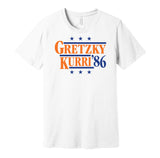 Gretzky & Kurri '86 - Edmonton Legends Political Campaign Parody T-Shirt - Hyper Than Hype Shirts