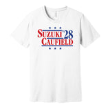 suzuki caulfield for president 2028 montreal canadiens habs fan election parody white shirt