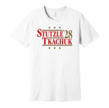 stutzle tkachuk '28 ottawa senators fan election parody white shirt