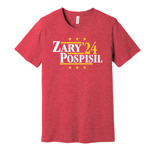 connor zary martin pospisil for president 2024 calgary flames fan red shirt