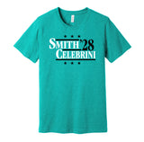 will smith celebrini '28 for president 2028 san jose sharks fan election parody teal shirt