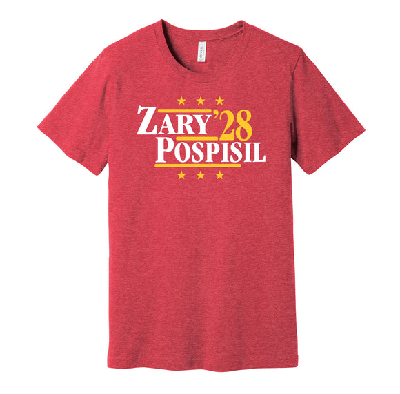 connor zary pospisil for president 2028 calgary flames fan election parody red shirt