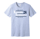 keller schmaltz '28 for president 2028 utah hockey club fan election parody blue shirt