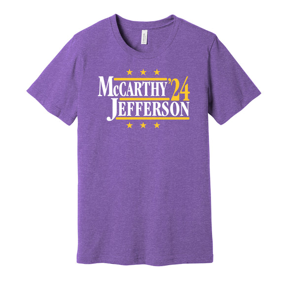 jj mccarthy justin jefferson for president 2024 minnesota vikings fan purple shirt