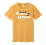 andrew wiggins jonathan kuminga for president 2024 golden state warriors retro throwback gold shirt