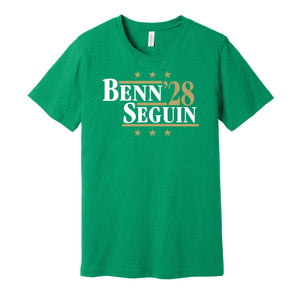 benn seguin '28 for president 2028 dallas stars fan election parody green shirt